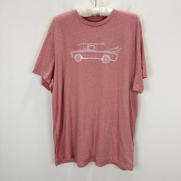J.Crew Surf Ready Tuck Graphic Tee Shirt Cotton Blend Crewneck Blush Mens XL - Picture 4 of 10